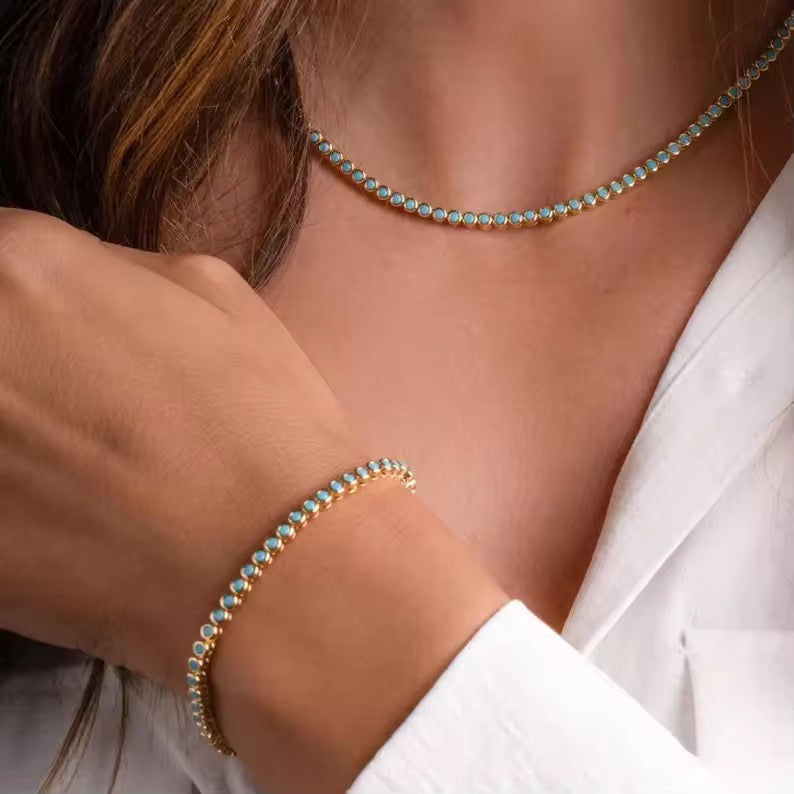 Turquoise Tennis Necklace